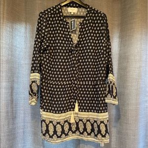 Navy and white beach coverup